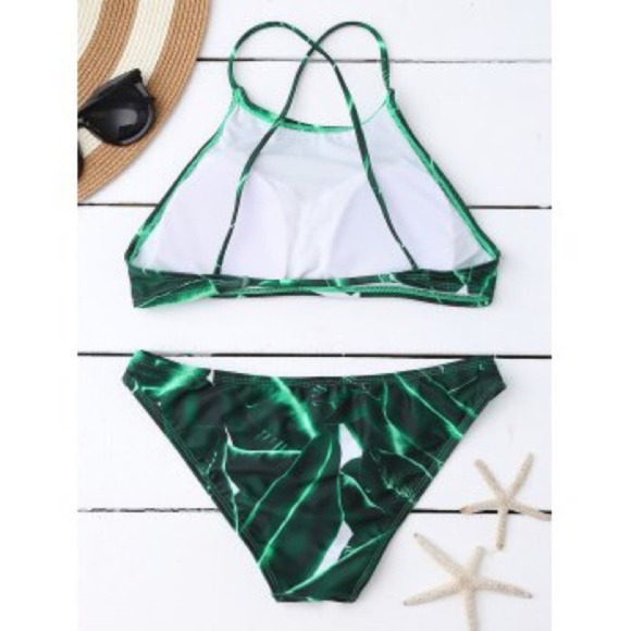 🏝Banana Leaf High Neck Bikini🏝 - Picture 4 of 7